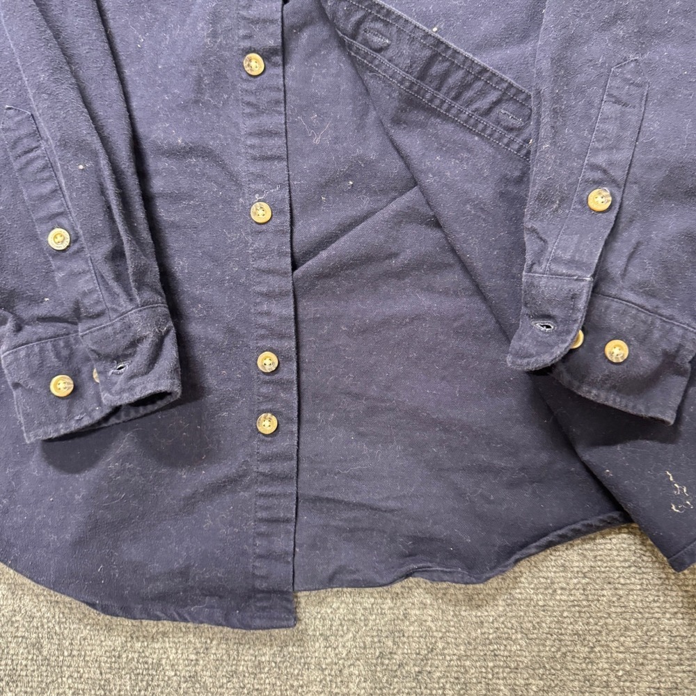 Carhartt Flannel Men's Medium‎ Button Up 100% Cotton Workwear Stained Blue - Picture 8 of 12